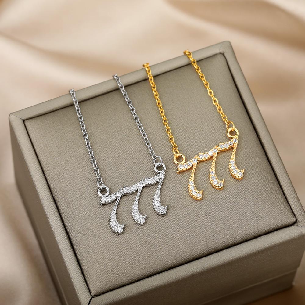 Angel Number Necklaces For Women 111 222 333 555 666 777 888 999 444 Devil Necklace Stainless Steel Pendant Men Bff Goth Jewelry