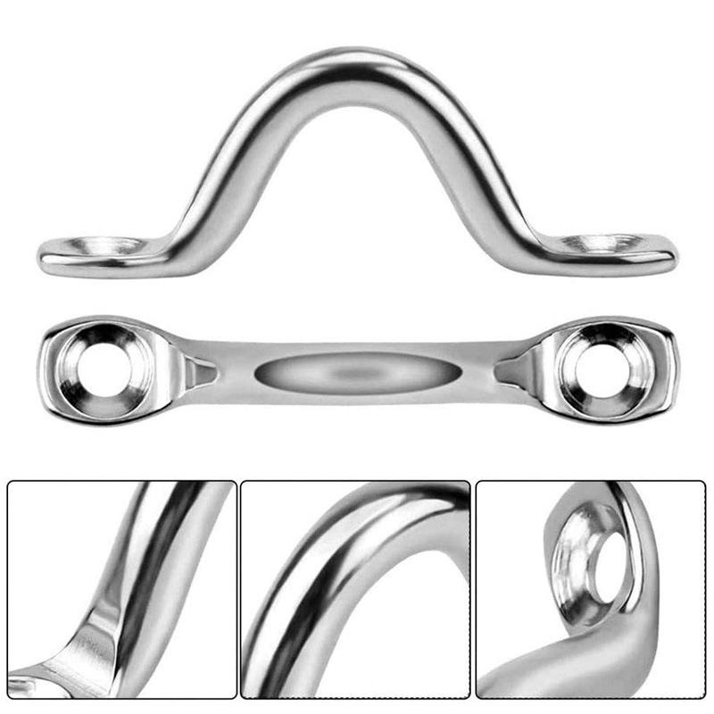 4Pcs Handle 4/5/6Mm 316 Stainless Steel Wire Eye Strap Boat Marine Tie Down Fender Hook Canopy Engines Accessories