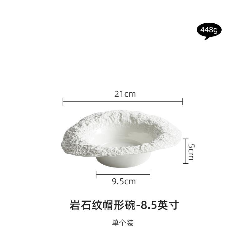 Creative Rock Pattern Dessert Plate Ceramic Plate Restaurant Main Dish Food Decoration Plate Home Hotel Kitchen Steak Tableware