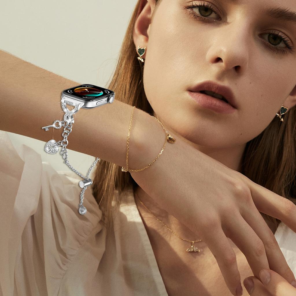 Для Huawei Watch Fit 3/Watch 4/4 Pro Ремешок для часов X-образный Серебристый Одинарная петля Металлическая цепочка