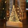 Christmas Decorations for Home Tree Elk Christmas 3D Acrylic USB Night Light Xmas Gift Navidad 2021 New Year Home Decore Garland