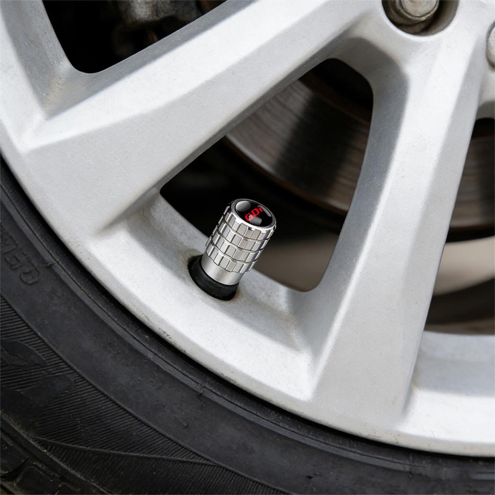 4Pcs Aluminum Wheel Tire Valve Caps Dust Stem Cover Badge For Hyundai i10 i20 i30 i40 ix20 ix35 GDI Kona Ioniq Palisade Grandeur LL94