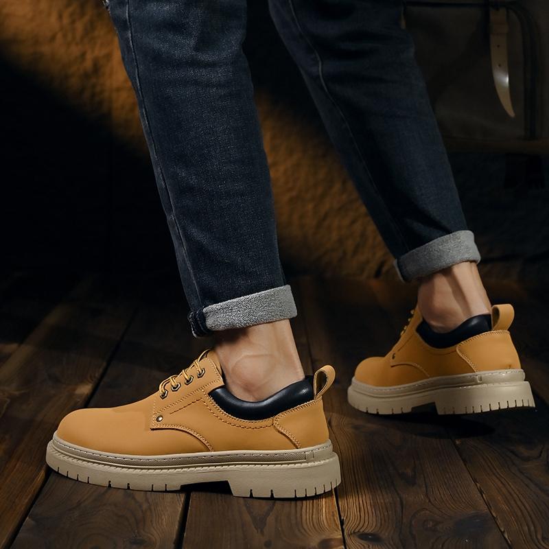 Модная деловая платформа Мужская повседневная обувь Высококачественные кроссовки Роскошный бренд Мужская обувь Уличная кожаная Нескользящая Мужские оксфорды Обувь