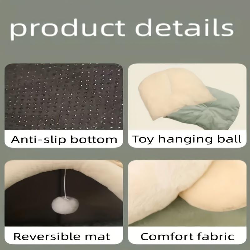 Мягкий плюшевый домик для кошек с подушкой, домик для кошек в классическом стиле, дышащая корзина-кровать для маленьких, средних и больших кошек, уютная пещера для кошек на все времена года