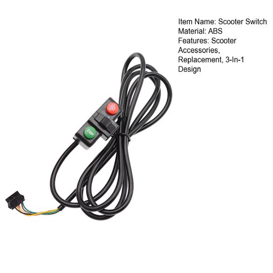 3-в-1 Тумблер для скутера Универсальный переключатель управления фарой, звуковым сигналом и указателями поворота для электровелосипеда Аксессуары для скутера