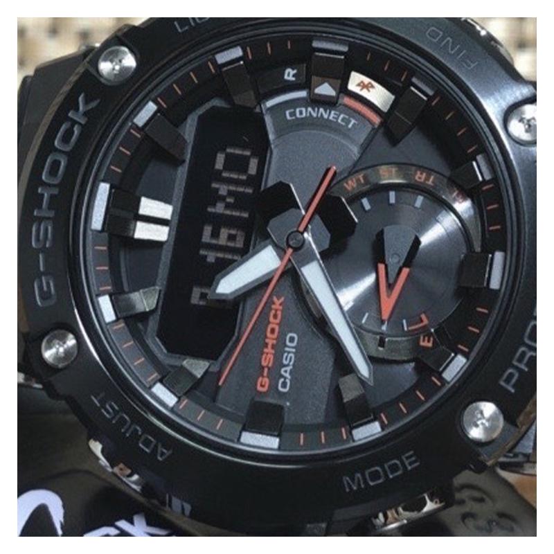 Casio Серия G-STEEL - Спортивные часы с двойным дисковым дисплеем Модные и простые Солнечный кварцевый механизм Ремешок из смолы Японские и корейские часы GST-B200B-1AER