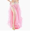 Chiffon Skirt Women Belly Dance Performance Show Costume Sexy Two Side Split Tribal Maxi Full Skirts Swing 2 Ear Stage Clothes