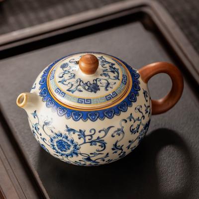 Чайный набор Celadon Ru Kiln Xishi, одноместный чайник, заварник для чая, домашний высококачественный керамический чайный сервиз Kung Fu
