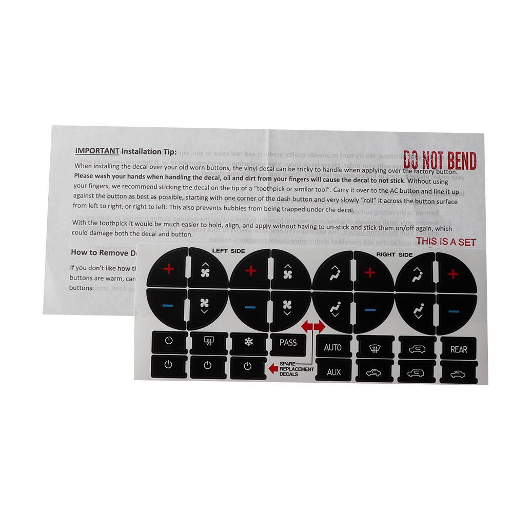 1 шт. наклейки для ремонта кнопки AC для автомобилей GMC GMC-исправление разрушенного выцветшего центра управления кондиционером автомобиля