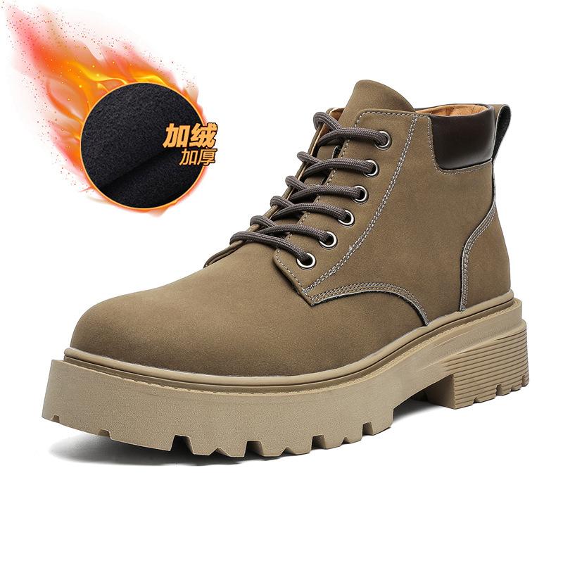 Ботинки Мартин мужские осенние в британском стиле ретро ботинки из ревеня увеличивающие рост повседневные на толстой подошве высокие берцы рабочие ботинки 66591-J