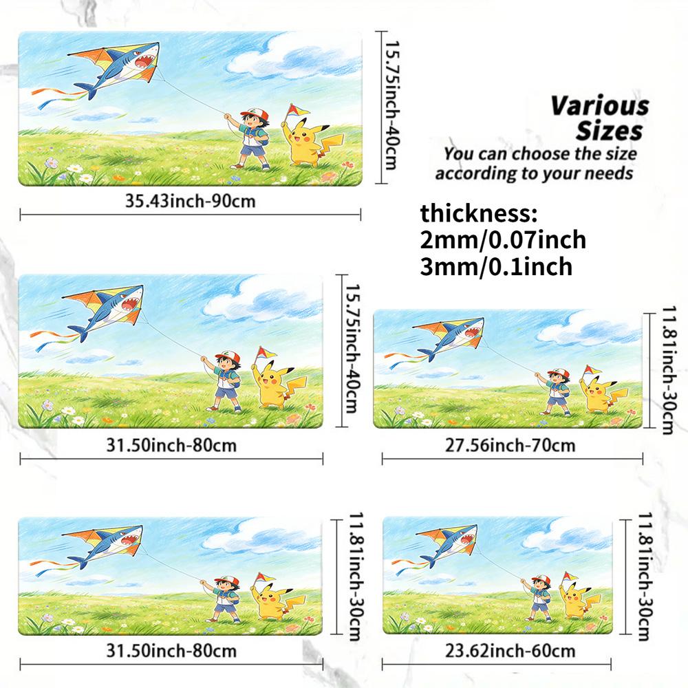 Pokemon Ash Pikachu Gaming Mouse Pad NonSlip Desk Mat in Multiple Sizes