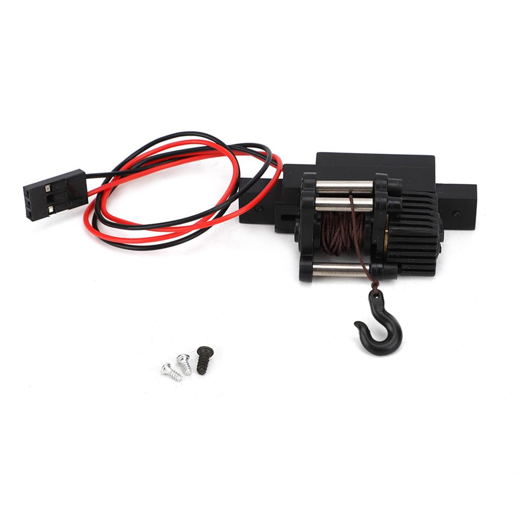 Plastic Metal Automatic Winch Upgrade Parts Accessories Fit for 116 RC Car WPL C34 C34K C34KMBlack