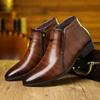 Retro Cowboy Boots Leather Shoes Chelsea Boots Pointed Toe Men Boots Zipper Male Ankle Boot for Men Autumn Winter Dress Shoes