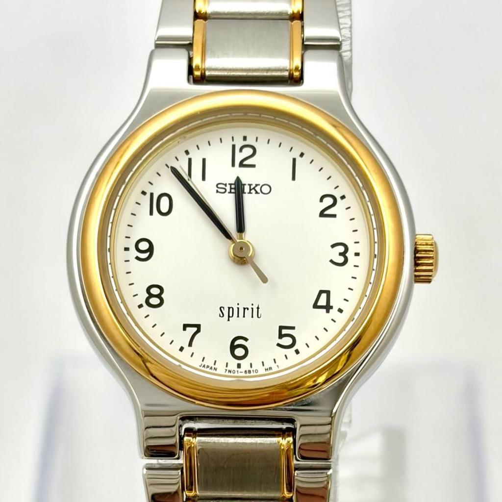 Б/у [Хорошее состояние/Новый аккумулятор] Женские часы SEIKO SPIRIT 7N01-6A80 530005
