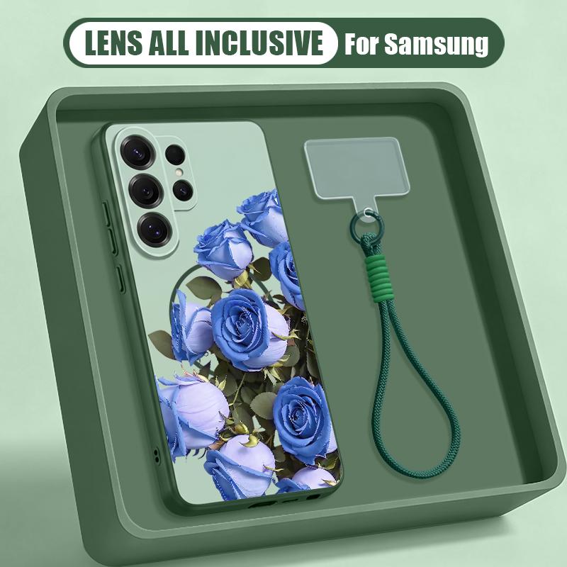 INS Чехол с цветочным узором для Samsung S26 Ultra S25 FE S24 S24 Plus A57 A37 A17 A56 A36 A16 A55 A35 A15 A54 5G Гибридный Магнитный Матовый Чехол