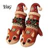 Winter Holiday Gift Storage Bags 3D Knit Animal Christmas Stockings, Rudolph Reindeer Highland Cow Fox And Retro Jacquard Stocking Set Polar