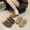 French Retro Soft-soled Bag Head Half Slippers for Women's Outer Wear 2025 Autumn New One-pedal Thick-soled Boken Half Slippers