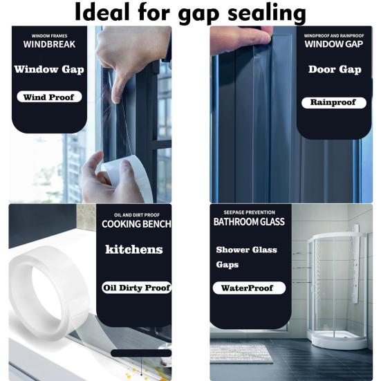 Лента для защиты от атмосферных воздействий на окнах, самоклеящаяся водонепроницаемая лента без остатков, широко используемая изоляционная пленка для дверных окон