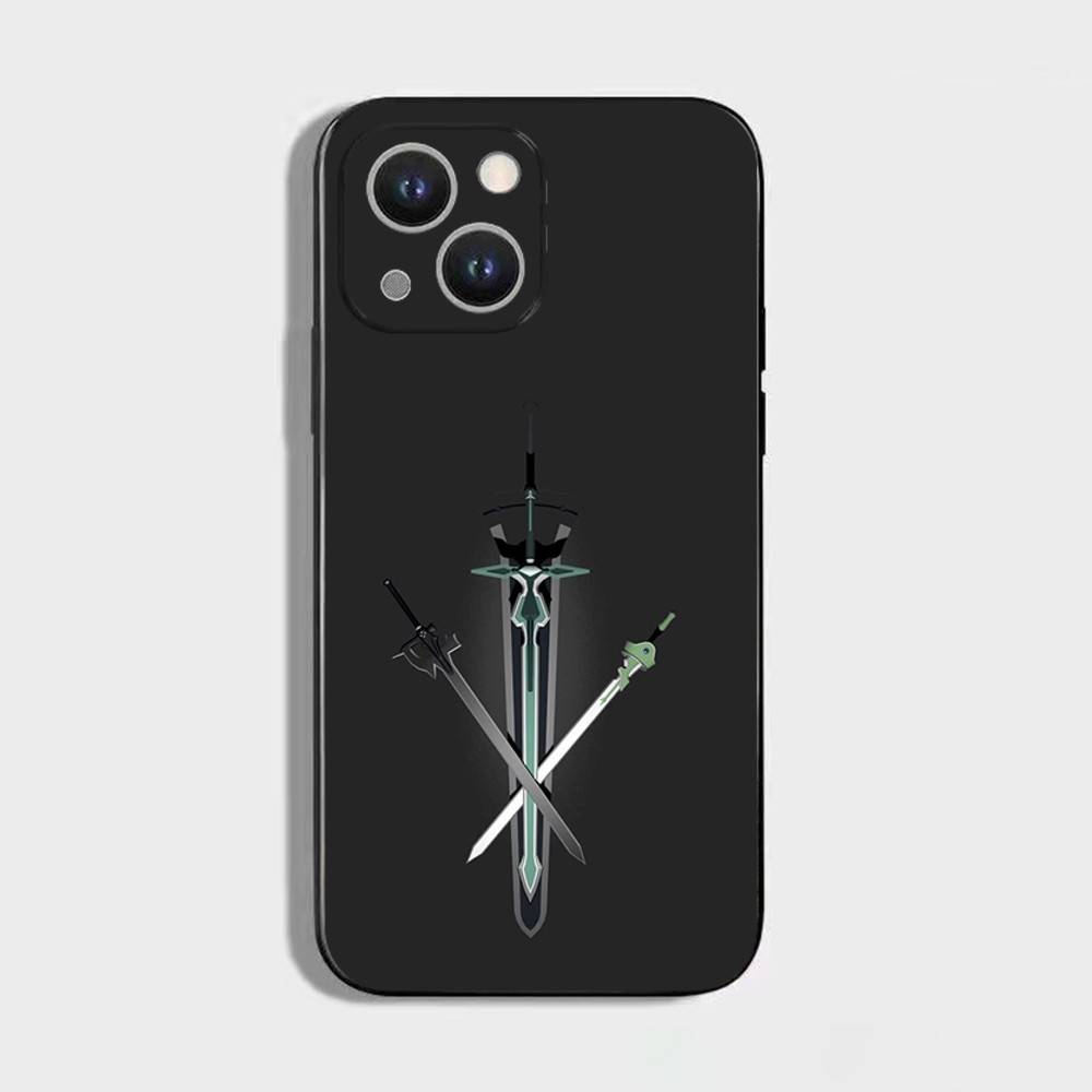 Чехол для телефона Sword Art Online SAO Кирито для iPhone 16,15,14,13,12,11 Plus,Pro Max,XS,X,XR,SE,Mini,8,7, Мягкий силиконовый черный чехол