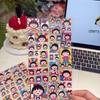Chibi Maruko Painting Edition Embossed Sticker - DIY Journal Decorative