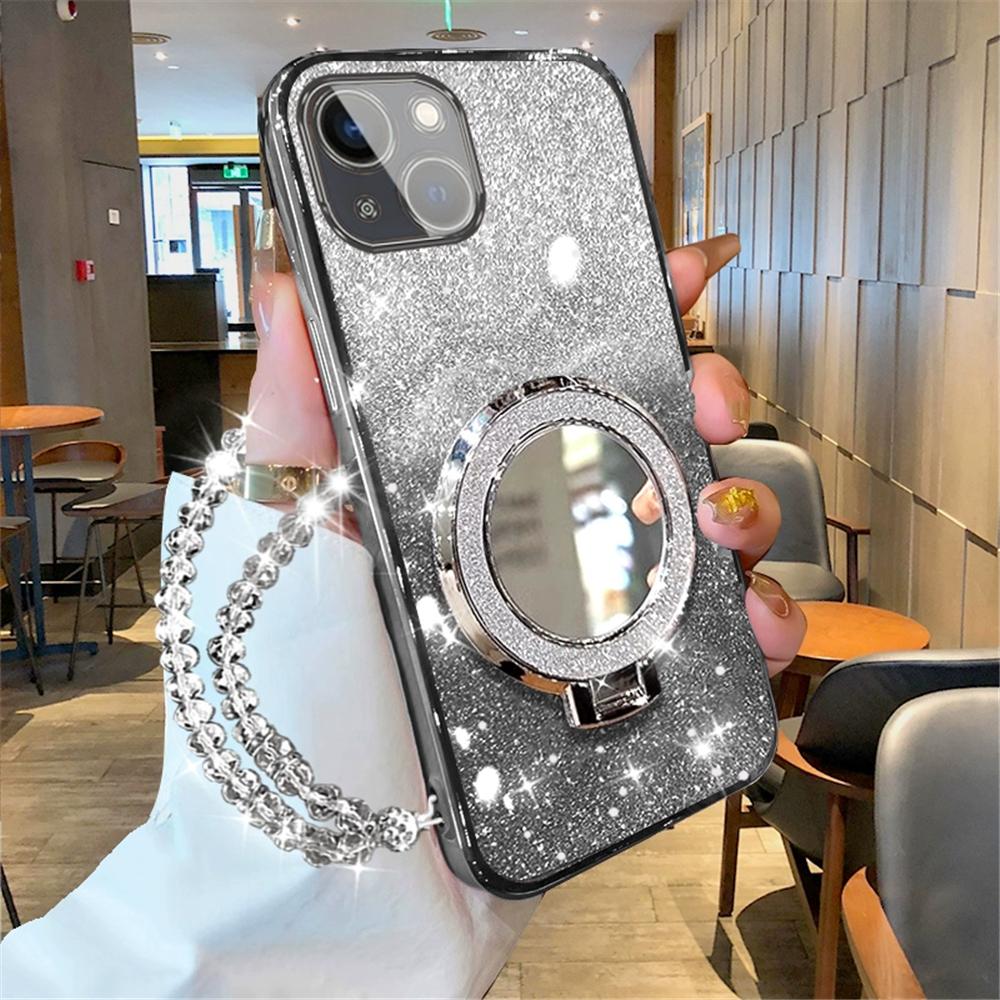 Чехол для POCO X6 Pro Кристальный Браслет Блестящий Зеркальный Чехол-Подставка с Кольцом для Xiaomi POCO C65 X6 F6 M6 Pro X5 X3 NFC Мягкая Силиконовая Накладка
