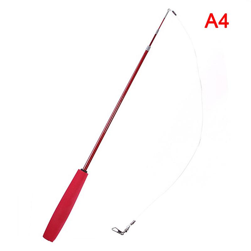 Cat Teaser Wands Three-Section Telescopic Fishing Pole Wand Kitten Funny Catcher Teaser Stick Rod Interactive Stick Teaser Toys