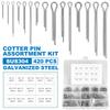 420Pcs Cotter Pin Assortment Kit Split Pin Fastener Clips Cotter Pins Set Tractor Pin for Car Steel Hard Case Link Assortment
