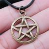 Ожерелье 45 см Кожаная цепочка Большая пятиконечная звезда Солнце Луна Пентаграмма Минималистичные компоненты для украшений QN072