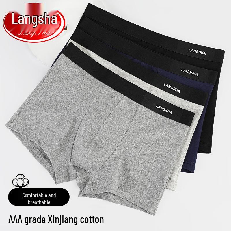 LangSha Men's Pure Cotton Boxer Briefs