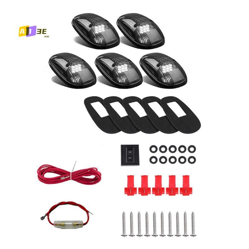A03E-9 LED Car Cab Roof Marker Lights For Truck SUV LED DC 12V Black Smoked Lens White Lamp Car External Lights