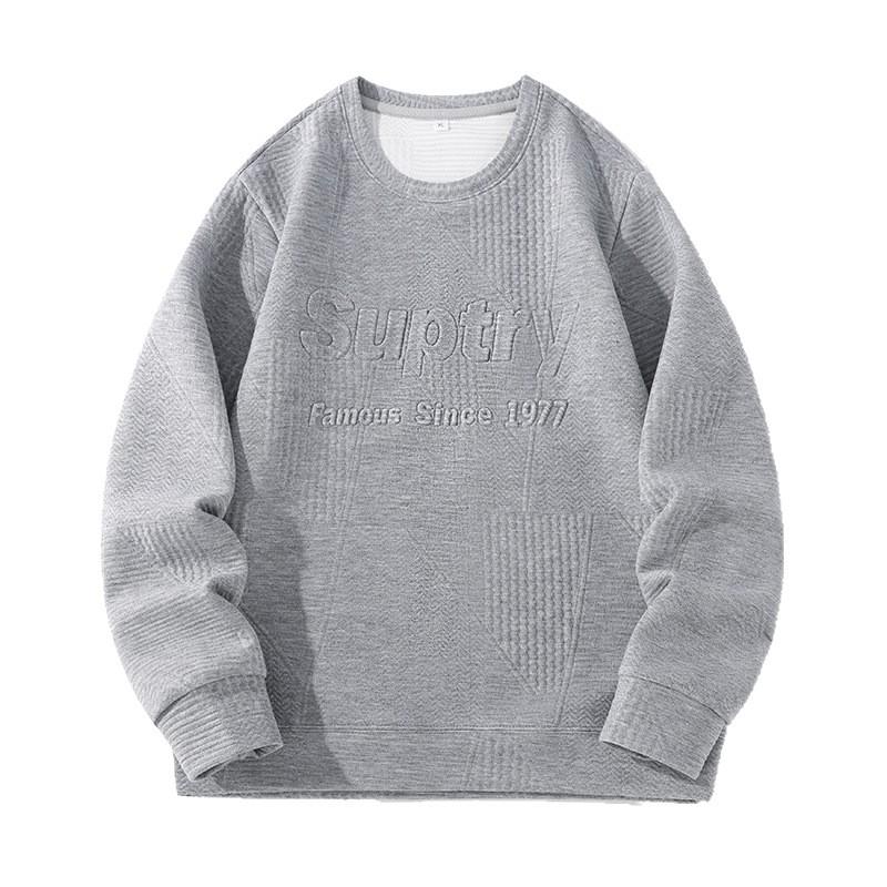 Мужской теплый модный универсальный свитер большого размера из мягкой ткани, свободный повседневный спортивный трикотаж с длинным рукавом