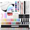 PHOENIXY Gel Nail Polish Starter Kit 36W UV LED Lamp Nail Dryer 30 Colors & Base Top Coat Set Manicure Tools Nail Art Designs Nail Salon