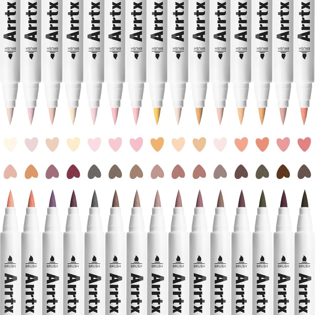 Arrtx Акриловая краска Кожа Реалистичная кожа Кисть для иллюстраций и Подходит для профессионалов и начинающих Маркеры, Тона, Набор из 30 цветов, Тона,