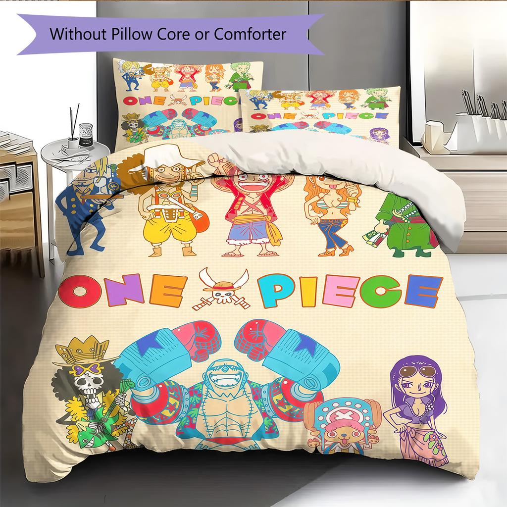 One Piece Pattern Bedding Quilt Set Home Decoration Gift (1 * duvet cover + 2 * pillowcase without core)
