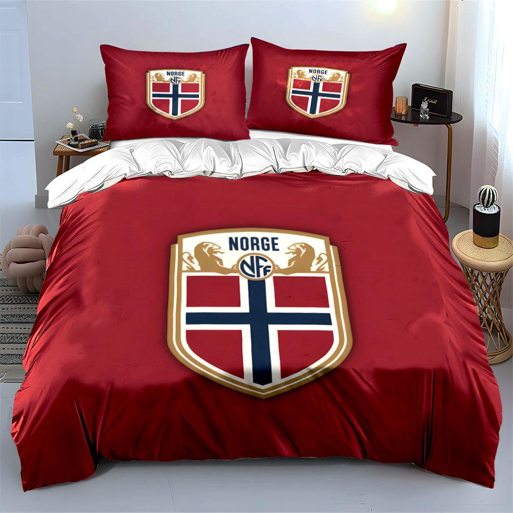 Norwegian emblem with shield. Bedding sets Duvet cover sets Duvet covers Pillowcases(1*Duvet Cover 2*Pillowcases without duvet insert)