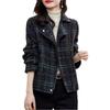 Spring and Autumn Korean Version of Casual Woolen Women's Coat Plaid Woolen Coat