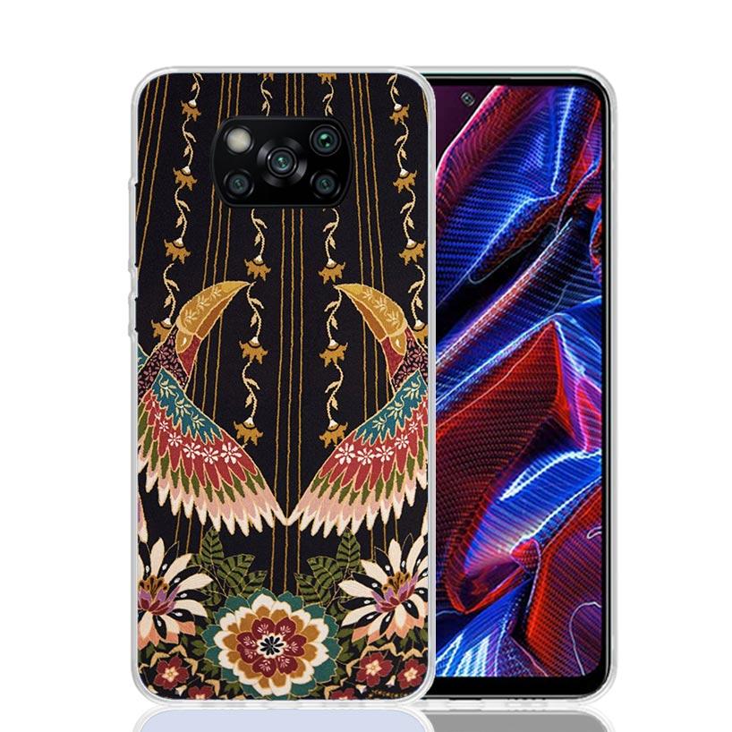 African Style Fabric Pattern Phone Case For Xiaomi Poco F7 Ultra X7 X6 Pro X5 Redmi 15 15C 13 13C 12 12C 10 10A 10C 9 9A 9C 9T S