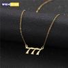 Statement Angel Number 7 Gold Pendent Chain Necklace Choker For Women Summer Stainless Steel Girl Necklace Fashion Jewelry