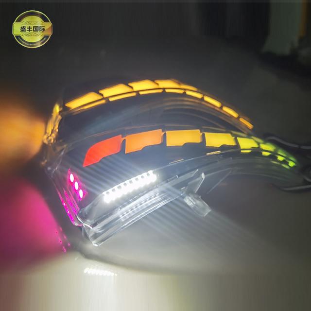 New LED Side Rearview Mirror Light RGB Color Chasing Amber Dynamic Turn Signal Puddle Light DRL for Infiniti Q50/Q60/Q70/QX