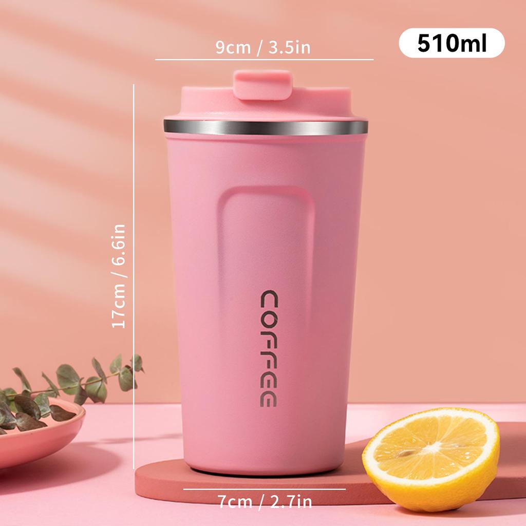 510ml 304 Stainless Steel Thermal Bottle Large Capacity Sealed Double-Layer Insulated Milk Coffee Mug Portable Water Cup Tumbler
