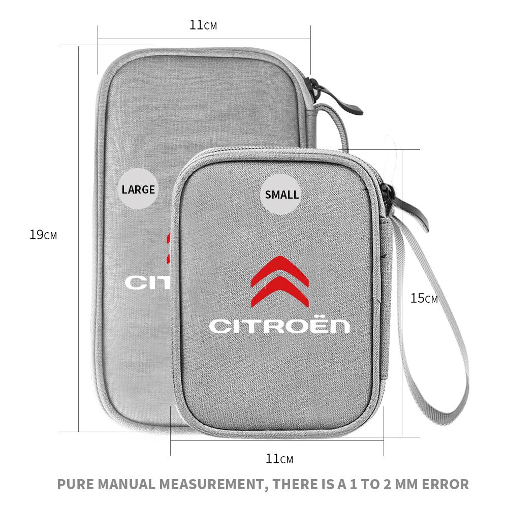 Multi-Function Car Travel Cable Bag Digital Product Storage Bag For Citroen C4 Picasso Xsara C5 Aircross Cactus C1 C2 C3 C6 C8