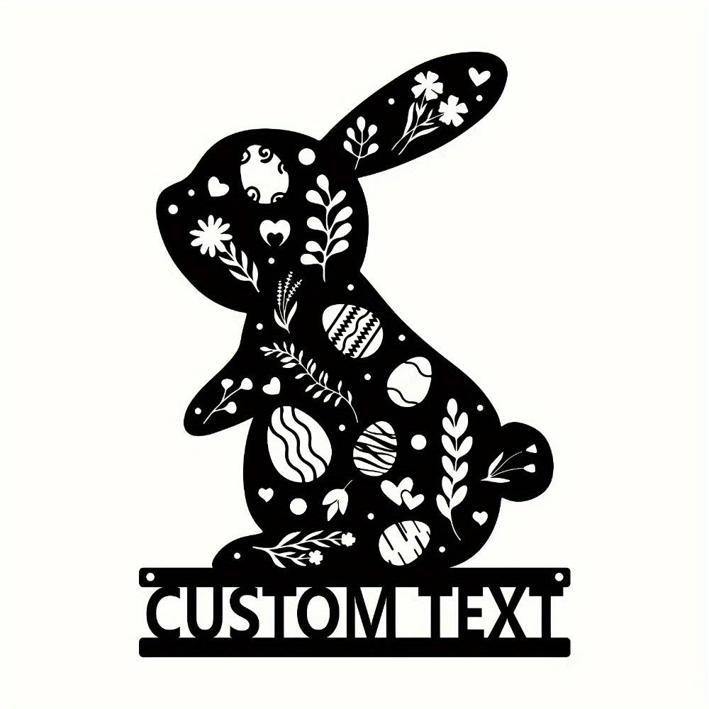 Металлический настенный декор Кролик Цветочный дизайн Счастливый кролик Домашний декор Валентинка