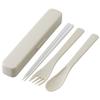 Antibacterial Silent Trio Set Chopsticks Spoon Fork Dull Gray Made In Japan TAC1AG-A