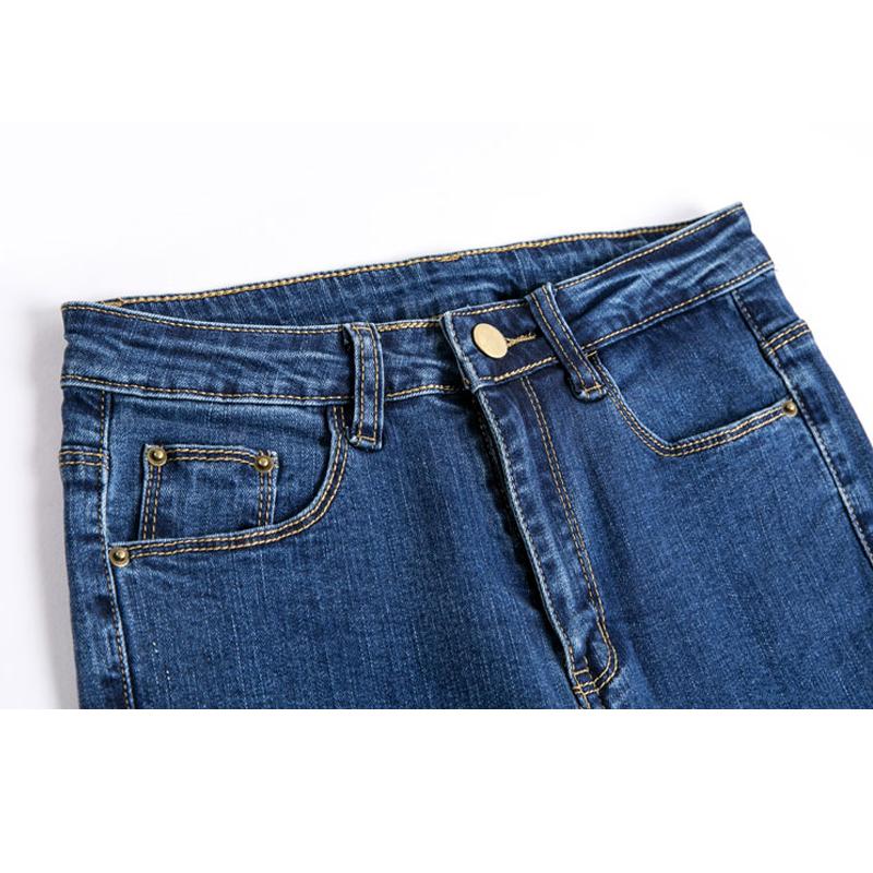 Новые корейские модные женские джинсы с высокой талией, эластичные обтягивающие тонкие повседневные простые джинсовые брюки-карандаш, женские весенне-осенние женские брюки, одежда 2951