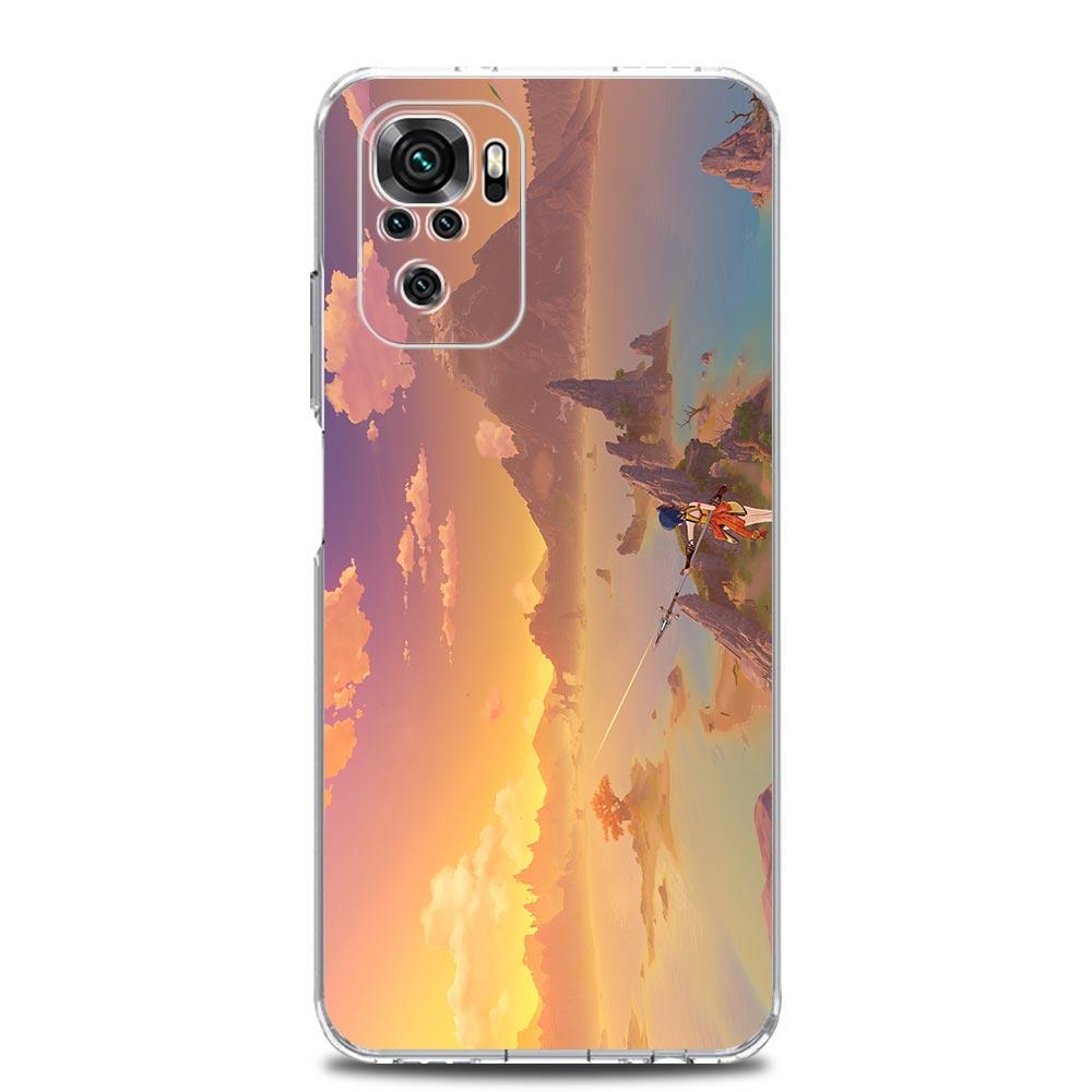 Чехол для телефона Genshin Impact с пейзажем для Xiaomi Redmi Note 13 12 5G 9S 9 8 10 11 Pro Plus 4G 9T 13C 12C10C 9C 9A 7, прозрачный чехол