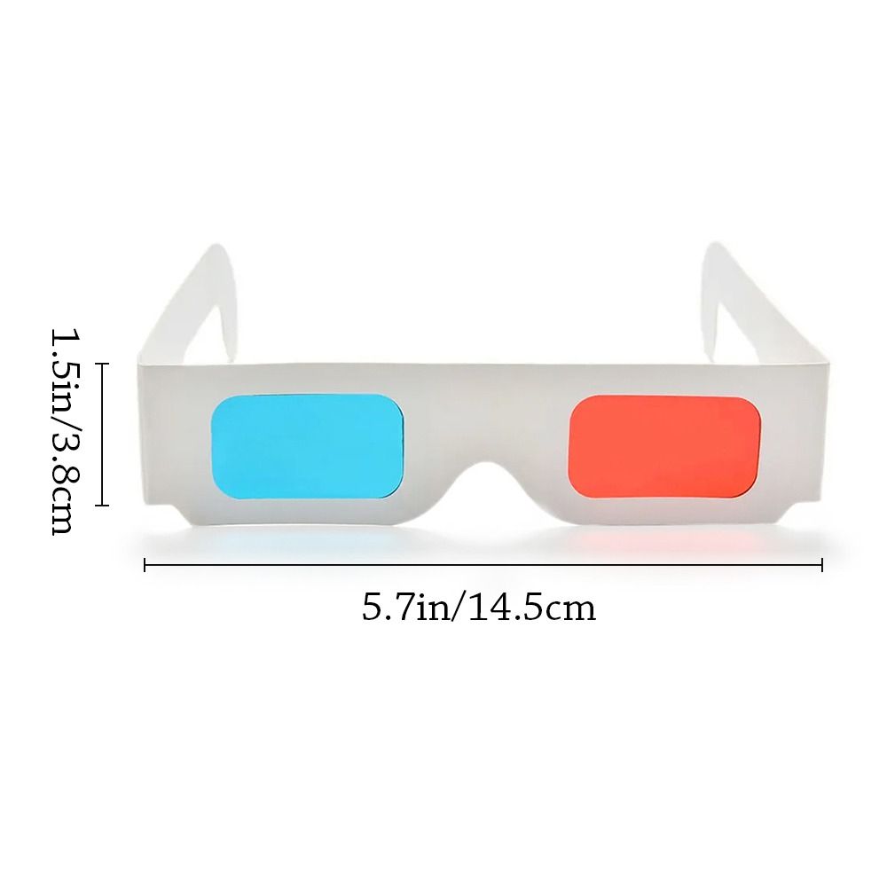 10Pcs Cyan Movie Game Glasses 3D TV Cardboard Paper Glasses Universal 3D Glasses