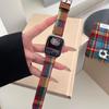 Цветной шерстяной ремешок из кожи в клетку для Apple Watch Series 10/9/8/7/SE