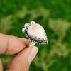 Scolecite Stone 925 Sterling Silver Artisan Statement Crown Chakra Ring Jewelry