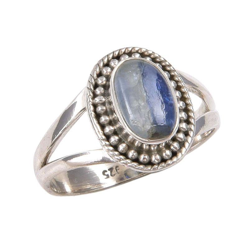 Natural Kyanite Gemstone Handmade 925 Sterling Silver Jewelry Ring Size 6 u5Z14