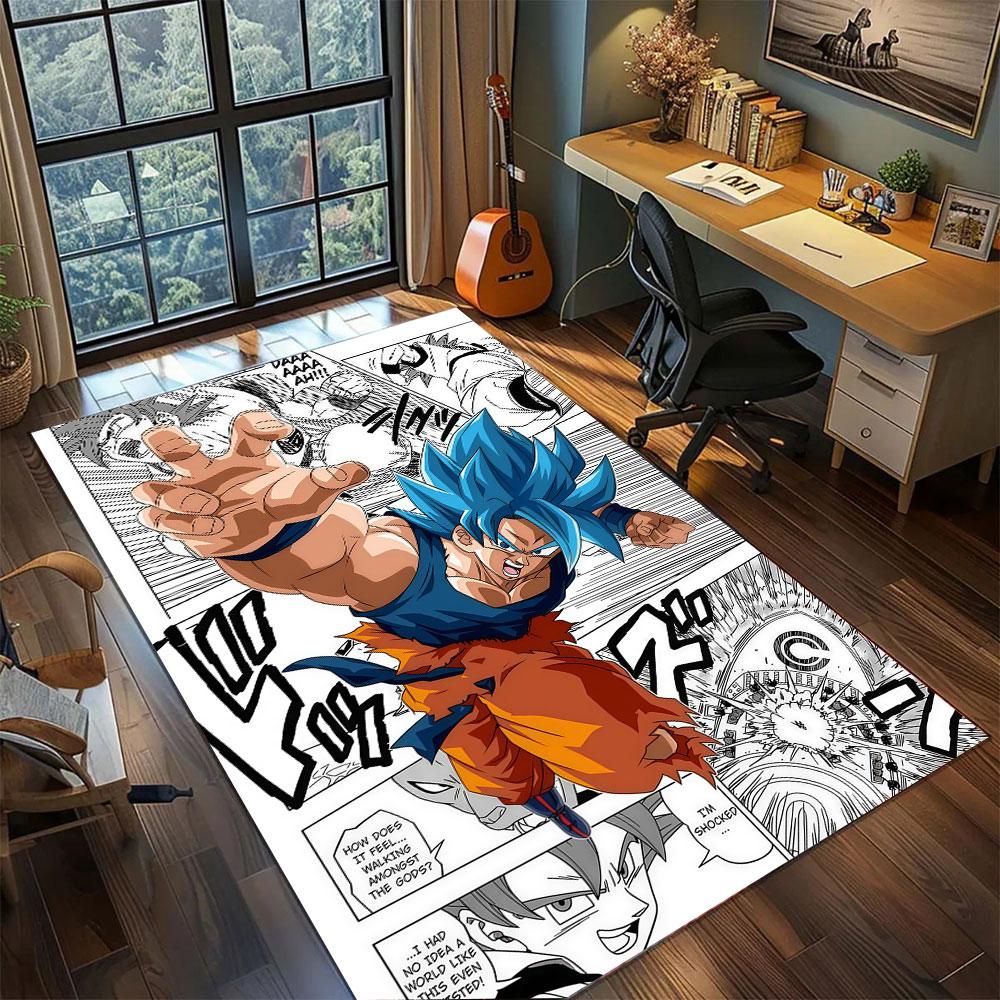 Ковер с персонажем аниме DragonBall для гостиной, спальни, домашнего декора, крутой коврик из фильма, игровой коврик для пола